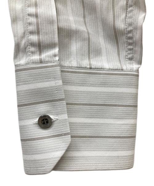 GUCCI（グッチ）GUCCI (グッチ) ストライプL/Sシャツ グレー×ホワイト サイズ:40 15 3/4の古着・服飾アイテム