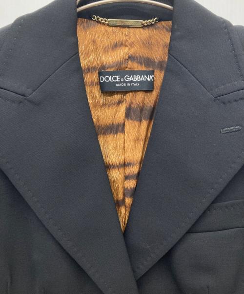 DOLCE & GABBANA（ドルチェ＆ガッバーナ）DOLCE & GABBANA (ドルチェ＆ガッバーナ) ピークドラペル金釦ジャケット ブラック サイズ:38の古着・服飾アイテム