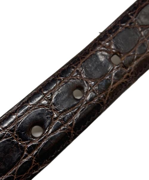 GUCCI（グッチ）GUCCI (グッチ) 裏グッチシマ エンボスレザーベルト ブラウン サイズ:85・34の古着・服飾アイテム