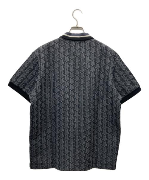 LACOSTE（ラコステ）LACOSTE (ラコステ) モノグラムジャカードポロシャツ グレー サイズ:US Lの古着・服飾アイテム