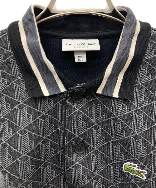 LACOSTE（ラコステ）LACOSTE (ラコステ) モノグラムジャカードポロシャツ グレー サイズ:US Lの古着・服飾アイテム