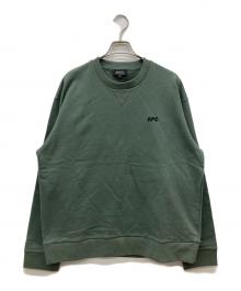 A.P.C.（アーペーセー）の古着「ロゴ刺繍スウェット」｜グリーン
