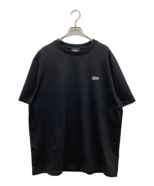 A.P.C.（アーペーセー）A.P.C. (アーペーセー) 406 ロゴパッチ付Tシャツ ブラック サイズ:Lの古着・服飾アイテム
