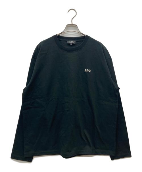 A.P.C.（アーペーセー）A.P.C. (アーペーセー) 刺繍ロゴカットソー ブラック サイズ:Lの古着・服飾アイテム