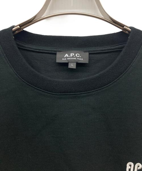 A.P.C.（アーペーセー）A.P.C. (アーペーセー) 刺繍ロゴカットソー ブラック サイズ:Lの古着・服飾アイテム