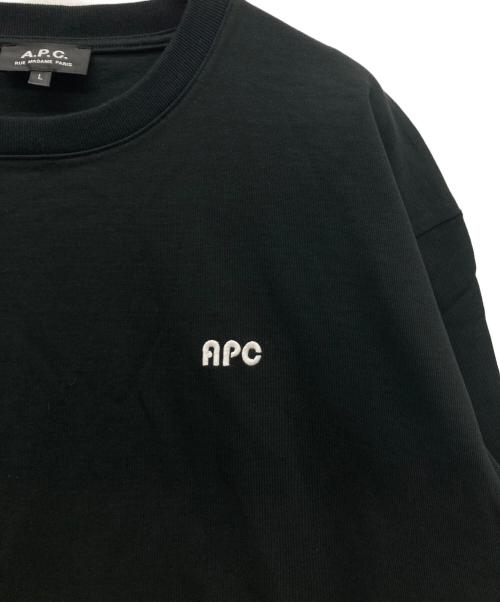 A.P.C.（アーペーセー）A.P.C. (アーペーセー) 刺繍ロゴカットソー ブラック サイズ:Lの古着・服飾アイテム