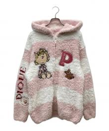 gelato pique×PEANUTS（ジェラートピケ×ピーナッツ）の古着「オリジナルアート ジャガードパーカ」｜ホワイト×ピンク