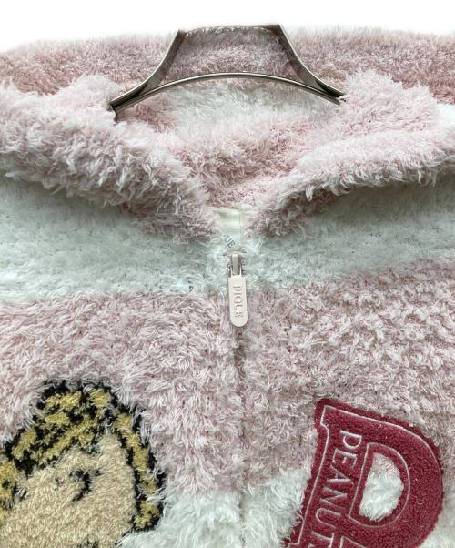 gelato pique（ジェラートピケ）gelato pique (ジェラートピケ) PEANUTS (ピーナッツ) オリジナルアート ジャガードパーカ ホワイト×ピンク サイズ:SMの古着・服飾アイテム