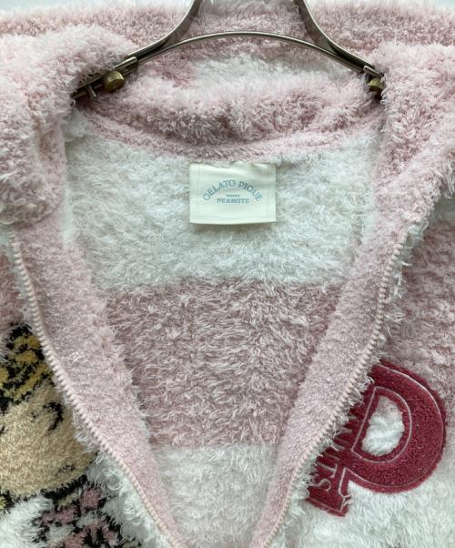 gelato pique（ジェラートピケ）gelato pique (ジェラートピケ) PEANUTS (ピーナッツ) オリジナルアート ジャガードパーカ ホワイト×ピンク サイズ:SMの古着・服飾アイテム