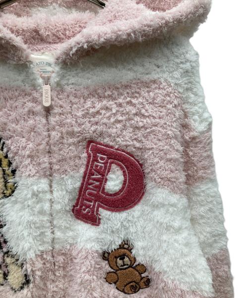 gelato pique（ジェラートピケ）gelato pique (ジェラートピケ) PEANUTS (ピーナッツ) オリジナルアート ジャガードパーカ ホワイト×ピンク サイズ:SMの古着・服飾アイテム