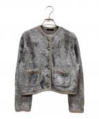 allurevilleアルアバイル）の古着「ベロアニットジャケット」｜グレー