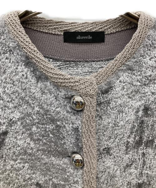 allureville（アルアバイル）allureville (アルアバイル) ベロアニットジャケット グレー サイズ:2の古着・服飾アイテム