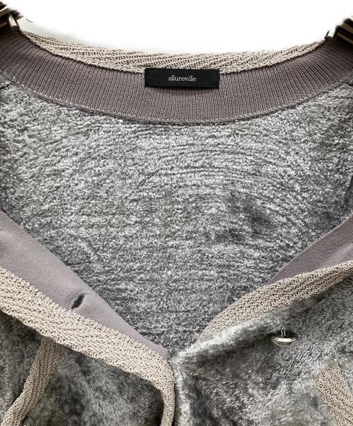 allureville（アルアバイル）allureville (アルアバイル) ベロアニットジャケット グレー サイズ:2の古着・服飾アイテム