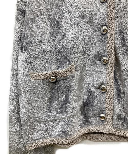 allureville（アルアバイル）allureville (アルアバイル) ベロアニットジャケット グレー サイズ:2の古着・服飾アイテム