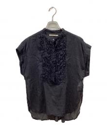 ne quittez pas（ヌキテパ）の古着「Cotton Voile Frill Blouse」｜ブラック