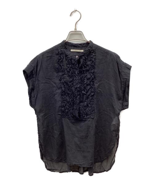 ne quittez pas（ヌキテパ）ne quittez pas (ヌキテパ) Cotton Voile Frill Blouse ブラック サイズ:FREEの古着・服飾アイテム