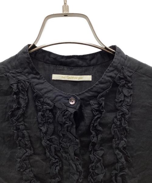 ne quittez pas（ヌキテパ）ne quittez pas (ヌキテパ) Cotton Voile Frill Blouse ブラック サイズ:FREEの古着・服飾アイテム