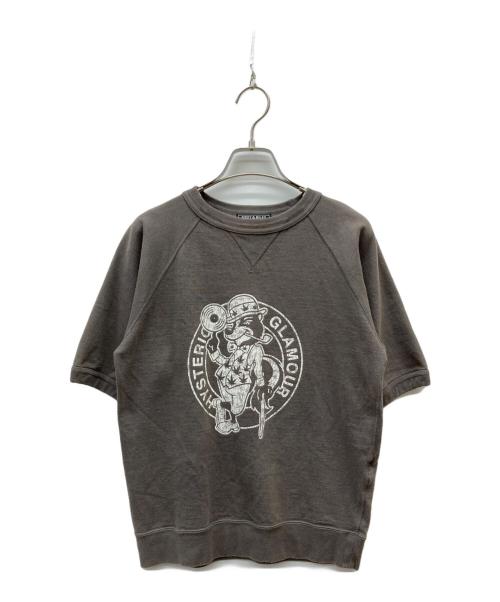Hysteric Glamour（ヒステリックグラマー）Hysteric Glamour (ヒステリックグラマー) SKUNK RECORDS 五分袖スウェット グレー サイズ:Sの古着・服飾アイテム