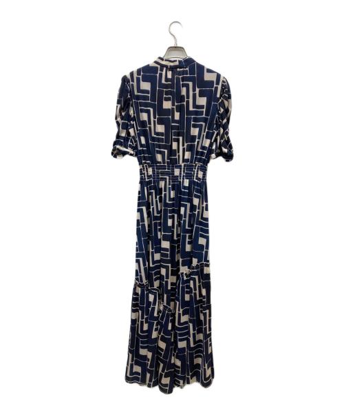 CORCOVADO（コルコバード）CORCOVADO (コルコバード) 総柄 ジャージー ロング ワンピース ネイビー サイズ:40の古着・服飾アイテム