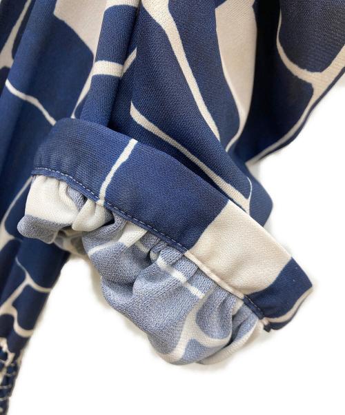 CORCOVADO（コルコバード）CORCOVADO (コルコバード) 総柄 ジャージー ロング ワンピース ネイビー サイズ:40の古着・服飾アイテム