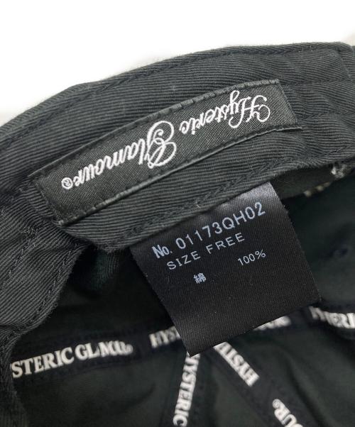 Hysteric Glamour（ヒステリックグラマー）Hysteric Glamour (ヒステリックグラマー) HYS SYMBOL LOGO 刺繍キャップ ブラック サイズ:FREEの古着・服飾アイテム