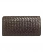 BOTTEGA VENETAボッテガベネタ）の古着「イントレチャート ロングウォレット」｜ブラウン