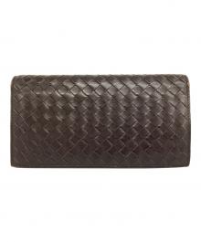 BOTTEGA VENETA（ボッテガベネタ）の古着「イントレチャート ロングウォレット」｜ブラウン
