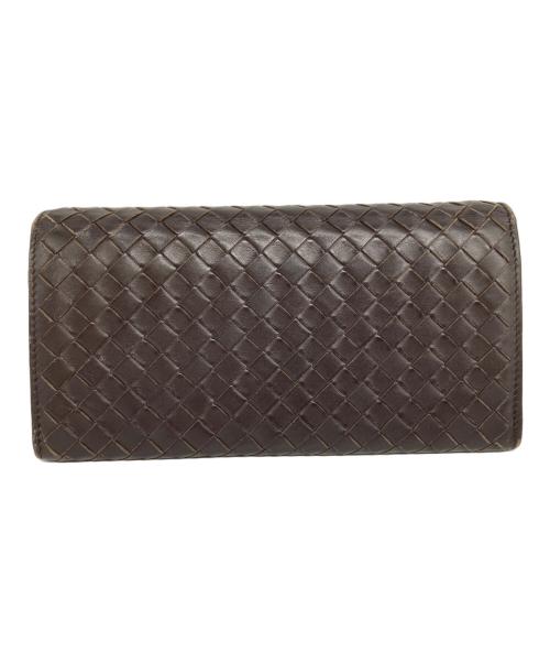 BOTTEGA VENETA（ボッテガベネタ）BOTTEGA VENETA (ボッテガベネタ) イントレチャート ロングウォレット ブラウンの古着・服飾アイテム