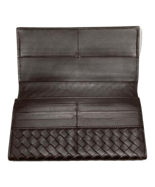 BOTTEGA VENETA（ボッテガベネタ）BOTTEGA VENETA (ボッテガベネタ) イントレチャート ロングウォレット ブラウンの古着・服飾アイテム