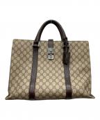 GUCCIグッチ）の古着「GGスプリーム ビジネストートバッグ」｜ベージュ×ブラウン