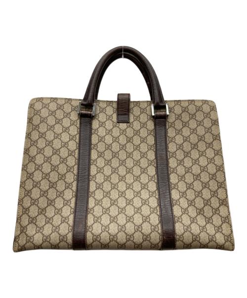 GUCCI（グッチ）GUCCI (グッチ) GGスプリーム ビジネストートバッグ ベージュ×ブラウンの古着・服飾アイテム