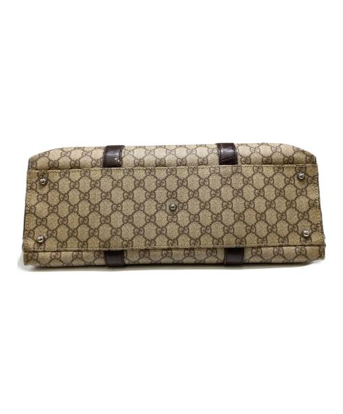 GUCCI（グッチ）GUCCI (グッチ) GGスプリーム ビジネストートバッグ ベージュ×ブラウンの古着・服飾アイテム