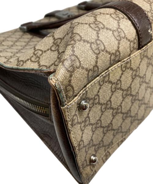 GUCCI（グッチ）GUCCI (グッチ) GGスプリーム ビジネストートバッグ ベージュ×ブラウンの古着・服飾アイテム