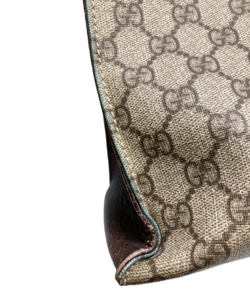 GUCCI（グッチ）GUCCI (グッチ) GGスプリーム ビジネストートバッグ ベージュ×ブラウンの古着・服飾アイテム