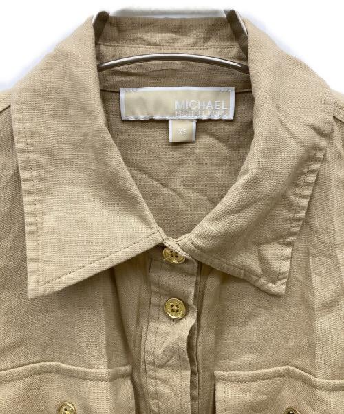 MICHAEL KORS（マイケル・コース）MICHAEL KORS (マイケル・コース) Slub Linen Blend Maxi Shirtdress ベージュ サイズ:XSの古着・服飾アイテム