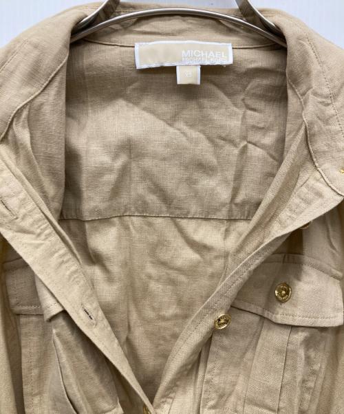 MICHAEL KORS（マイケル・コース）MICHAEL KORS (マイケル・コース) Slub Linen Blend Maxi Shirtdress ベージュ サイズ:XSの古着・服飾アイテム