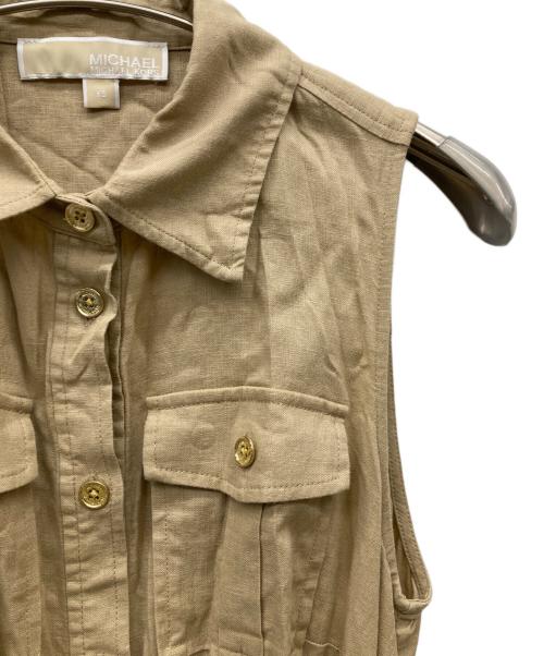 MICHAEL KORS（マイケル・コース）MICHAEL KORS (マイケル・コース) Slub Linen Blend Maxi Shirtdress ベージュ サイズ:XSの古着・服飾アイテム