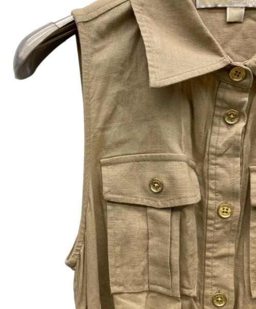 MICHAEL KORS（マイケル・コース）MICHAEL KORS (マイケル・コース) Slub Linen Blend Maxi Shirtdress ベージュ サイズ:XSの古着・服飾アイテム