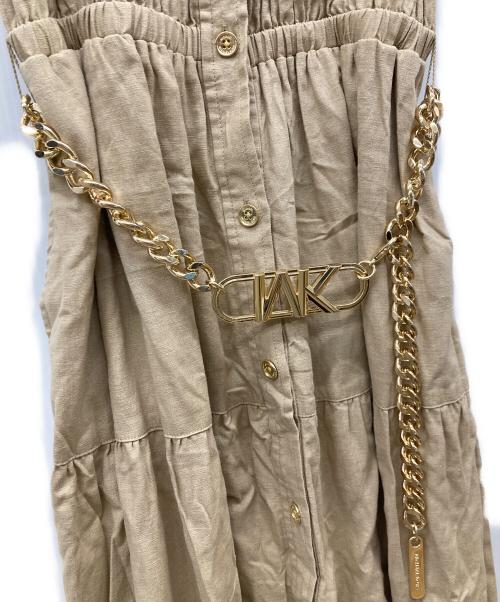 MICHAEL KORS（マイケル・コース）MICHAEL KORS (マイケル・コース) Slub Linen Blend Maxi Shirtdress ベージュ サイズ:XSの古着・服飾アイテム