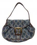 CELINEセリーヌ）の古着「パリマカダム デニムワンショルダーバッグ」｜インディゴ×ブラウン