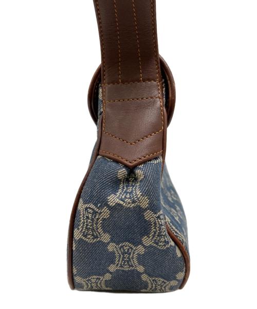 CELINE（セリーヌ）CELINE (セリーヌ) パリマカダム デニムワンショルダーバッグ インディゴ×ブラウンの古着・服飾アイテム