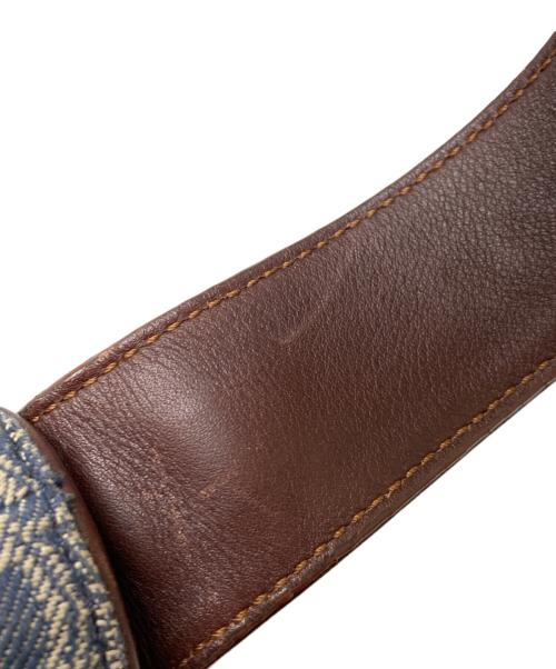 CELINE（セリーヌ）CELINE (セリーヌ) パリマカダム デニムワンショルダーバッグ インディゴ×ブラウンの古着・服飾アイテム