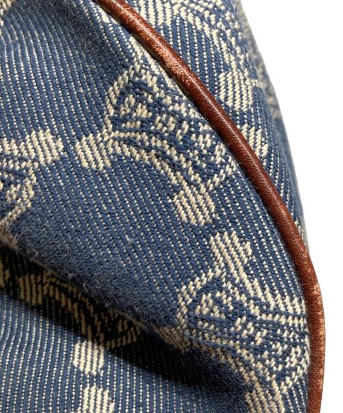 CELINE（セリーヌ）CELINE (セリーヌ) パリマカダム デニムワンショルダーバッグ インディゴ×ブラウンの古着・服飾アイテム