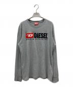 DIESELディーゼル）の古着「ロングスリーブロゴカットソー」｜グレー