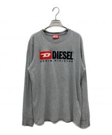 DIESEL（ディーゼル）の古着「ロングスリーブロゴカットソー」｜グレー