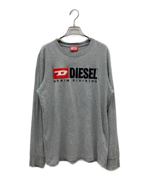 DIESEL（ディーゼル）DIESEL (ディーゼル) ロングスリーブロゴカットソー グレー サイズ:Sの古着・服飾アイテム