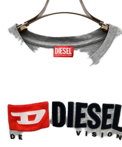 DIESEL（ディーゼル）DIESEL (ディーゼル) ロングスリーブロゴカットソー グレー サイズ:Sの古着・服飾アイテム