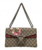 GUCCIグッチ）の古着「ディオニュソス ミディアム スエード ショルダーバッグ」｜ベージュ×ワインレッド