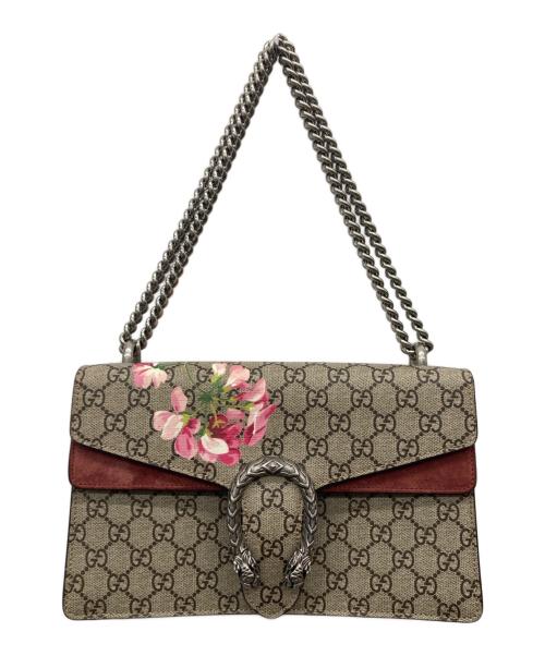 GUCCI（グッチ）GUCCI (グッチ) ディオニュソス ミディアム スエード ショルダーバッグ ベージュ×ワインレッド サイズ:-の古着・服飾アイテム