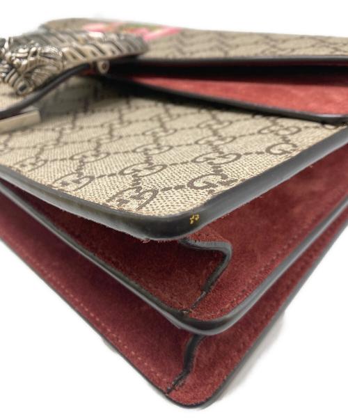 GUCCI（グッチ）GUCCI (グッチ) ディオニュソス ミディアム スエード ショルダーバッグ ベージュ×ワインレッド サイズ:-の古着・服飾アイテム